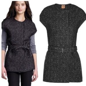Tory Burch Medium herringbone pattern wool vest